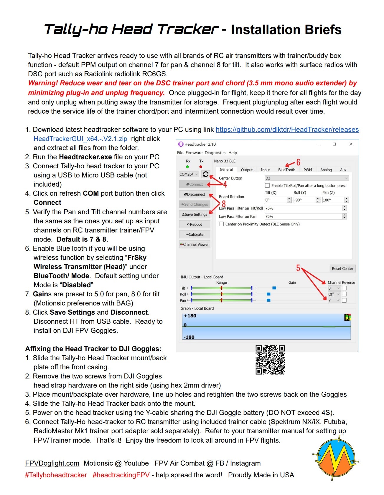 Motionsic Tally-Ho Head Tracker Installation Instructions